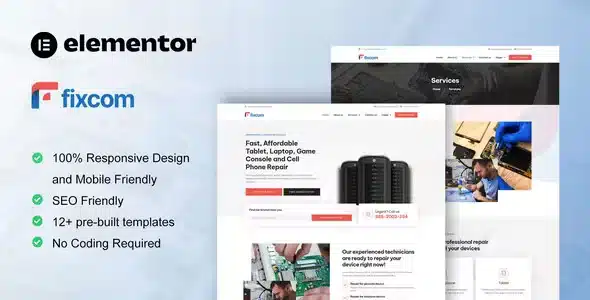 Fixcom Computer Repair Elementor theme
