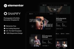 Snapify Photography and Portfolio Elementor template Kit